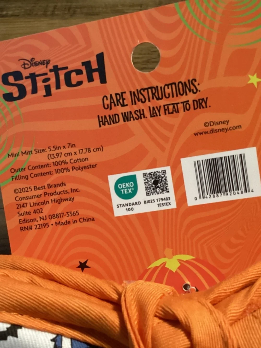 Disney Stitch Halloween Mummy Oven Mini Mitts 2 Pack New